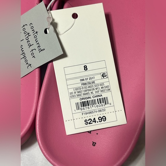 A New Day Women's Pink Knotted Slide Sandals Size 8 NWT - Picture 5 of 9